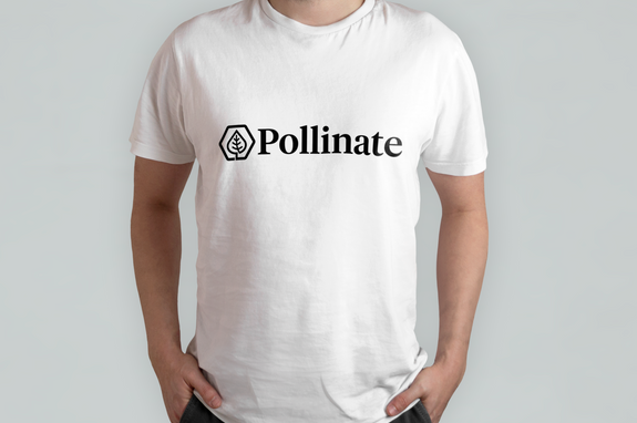 pollinate white logo t-shirt