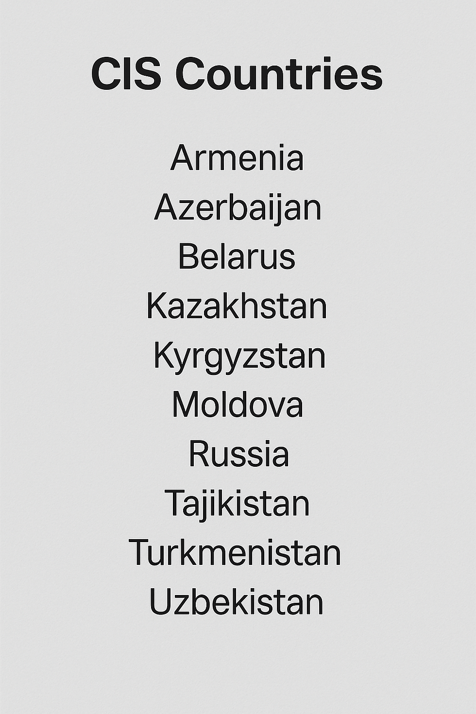 list of CIS countries