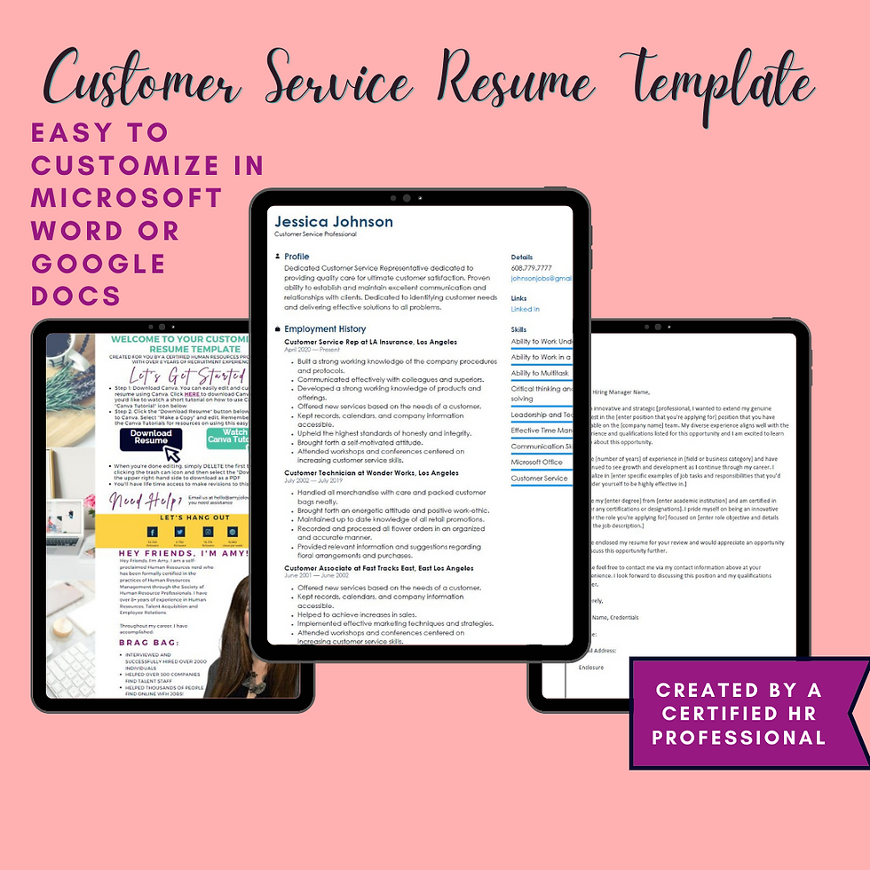 Thumbnail: Customer Service Resume Template