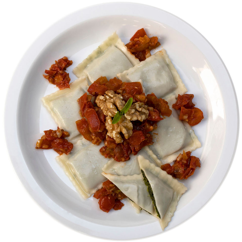 Miniatura: Raviole Quadrado de Espinafre Vegano (Pré cozida e congelada) - La Pasta Vegana