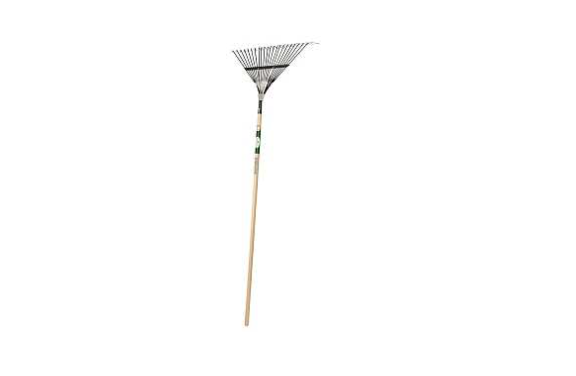 Landscapers Select 34585 Lawn/Leaf Rake, Steel Tine, 22-Tine, Wood Handle, 54 in