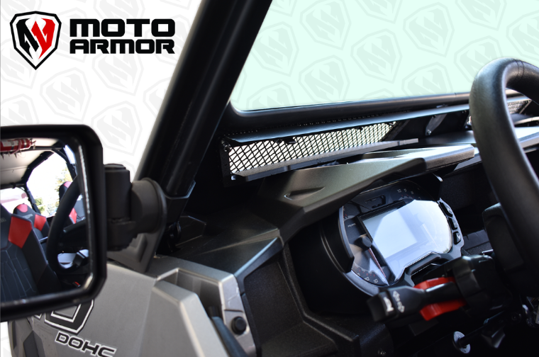 Thumbnail: Moto Armor - Vented Full Glass Windshield for Polaris General Black
