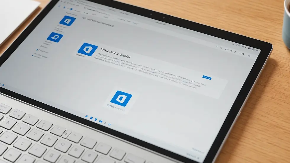 High angle view of a clean organized inbox in Outlook