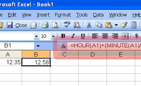 Excel: Convert Times into Decimals