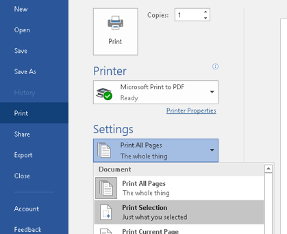 Outlook Printing Tip
