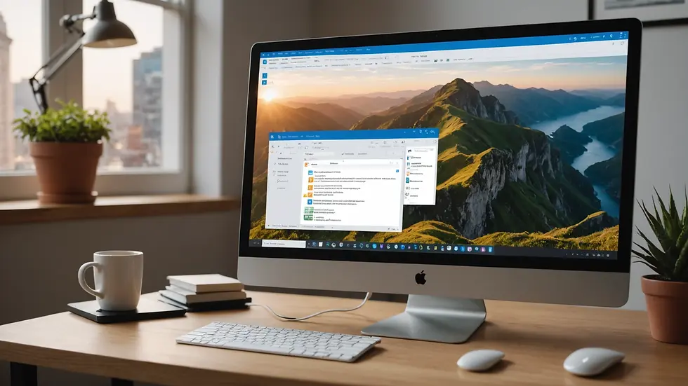 Eye-level view of a computer screen displaying the Quick Steps feature in Outlook