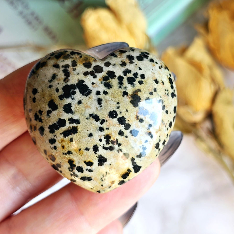 Dalmation Stone Crystal Heart | Gemstone Pocket Heart | Metaphysical Witchcraft