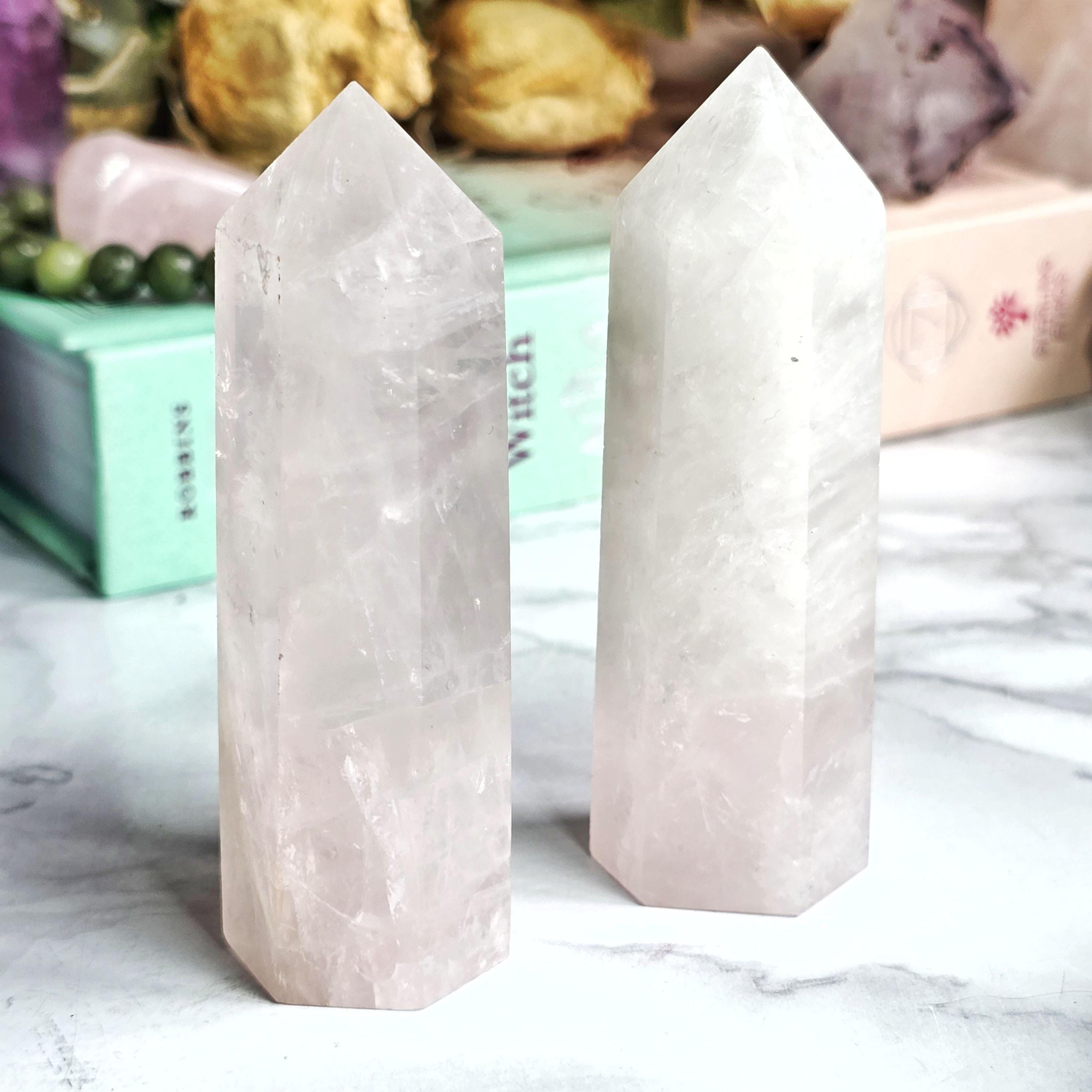 Rose Quartz Crystal Tower | Polished Gemstone Rose Quartz Point | Heart Chakra