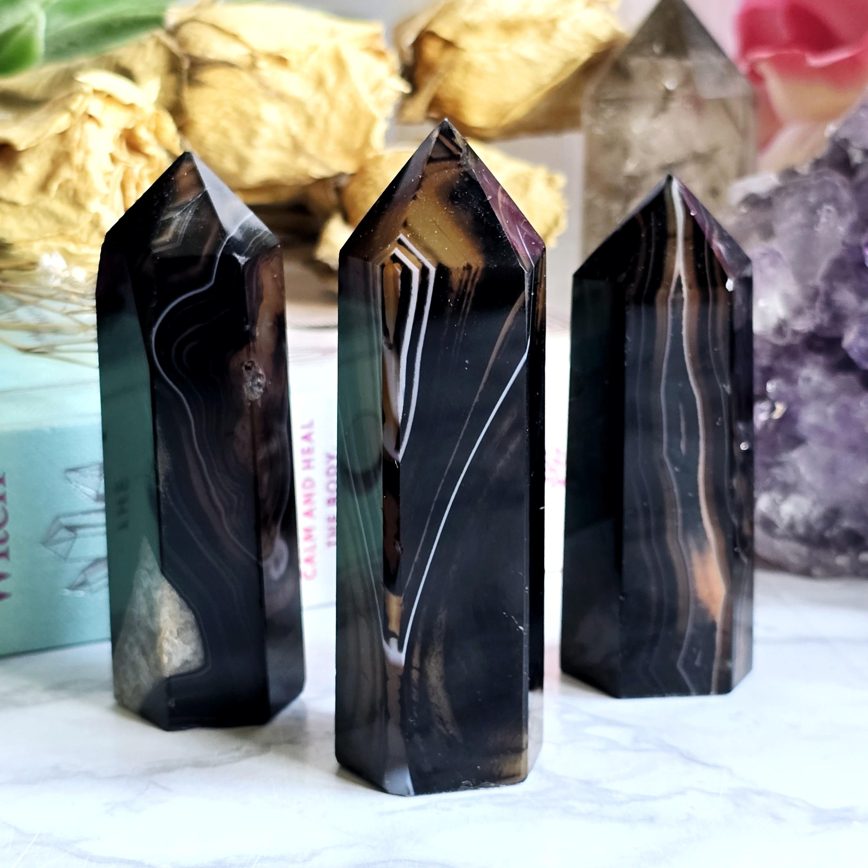 Sardonyx Crystal Tower | Witchcraft Supplies | Crystal Grid Point | Virgo Zodiac