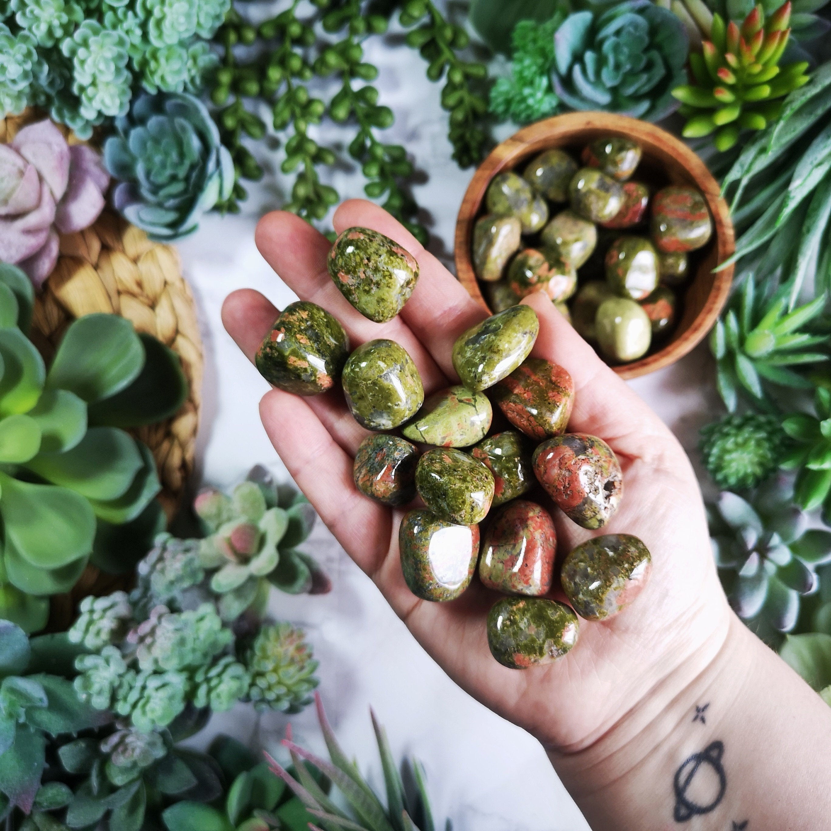 Unakite Jasper Tumblestone | Crystal Polished Gemstone | Unakite Jasper Crystal