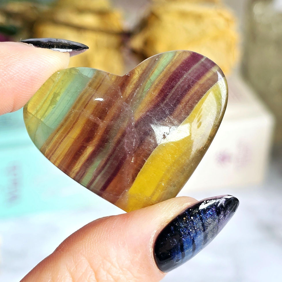 Fluorite Crystal Heart | Gemstone Pocket Heart | Metaphysical Witchcraft