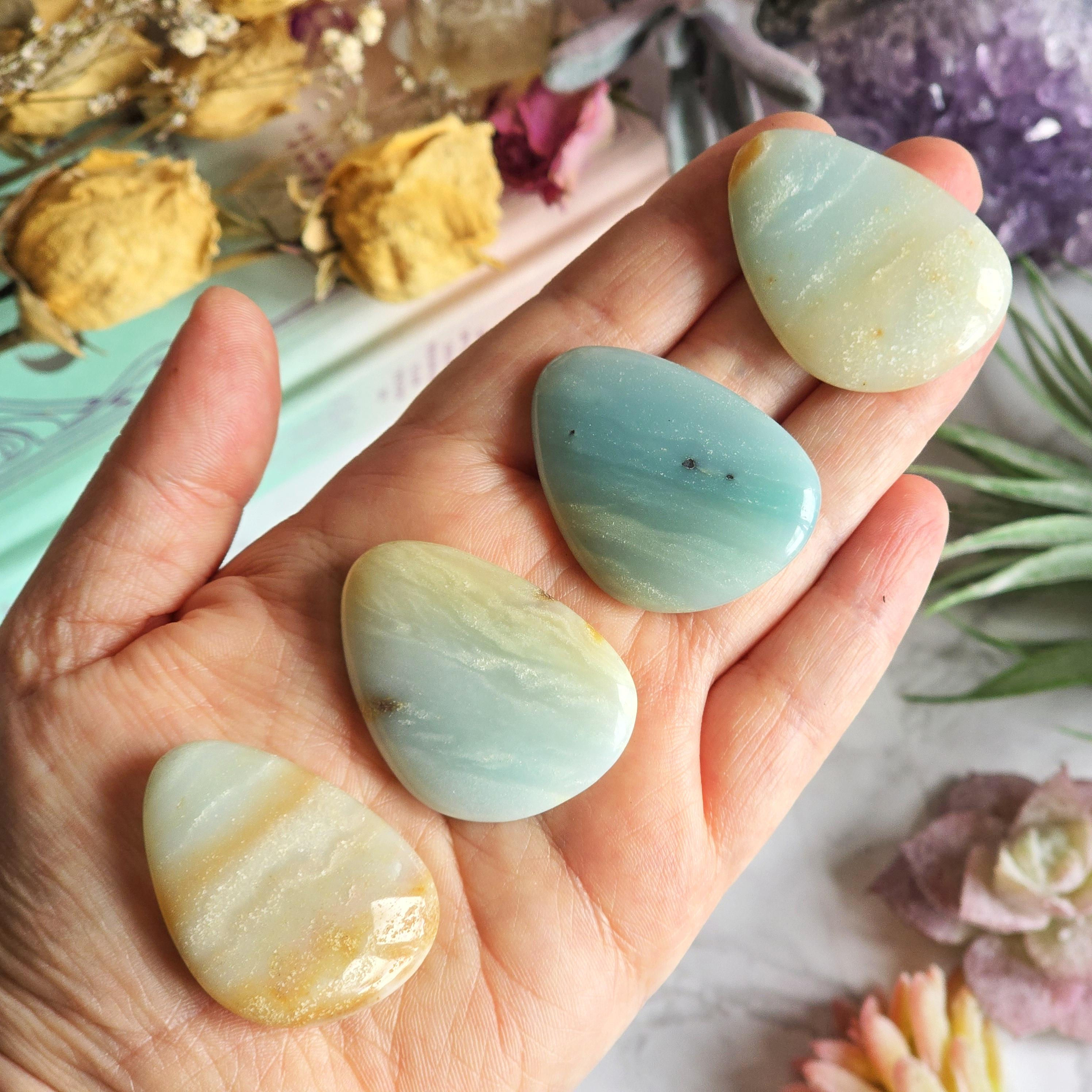 Amazonite Crystal Thumbstone | Worry Stone Crystal | Witchy Virgo Zodiac Gift |