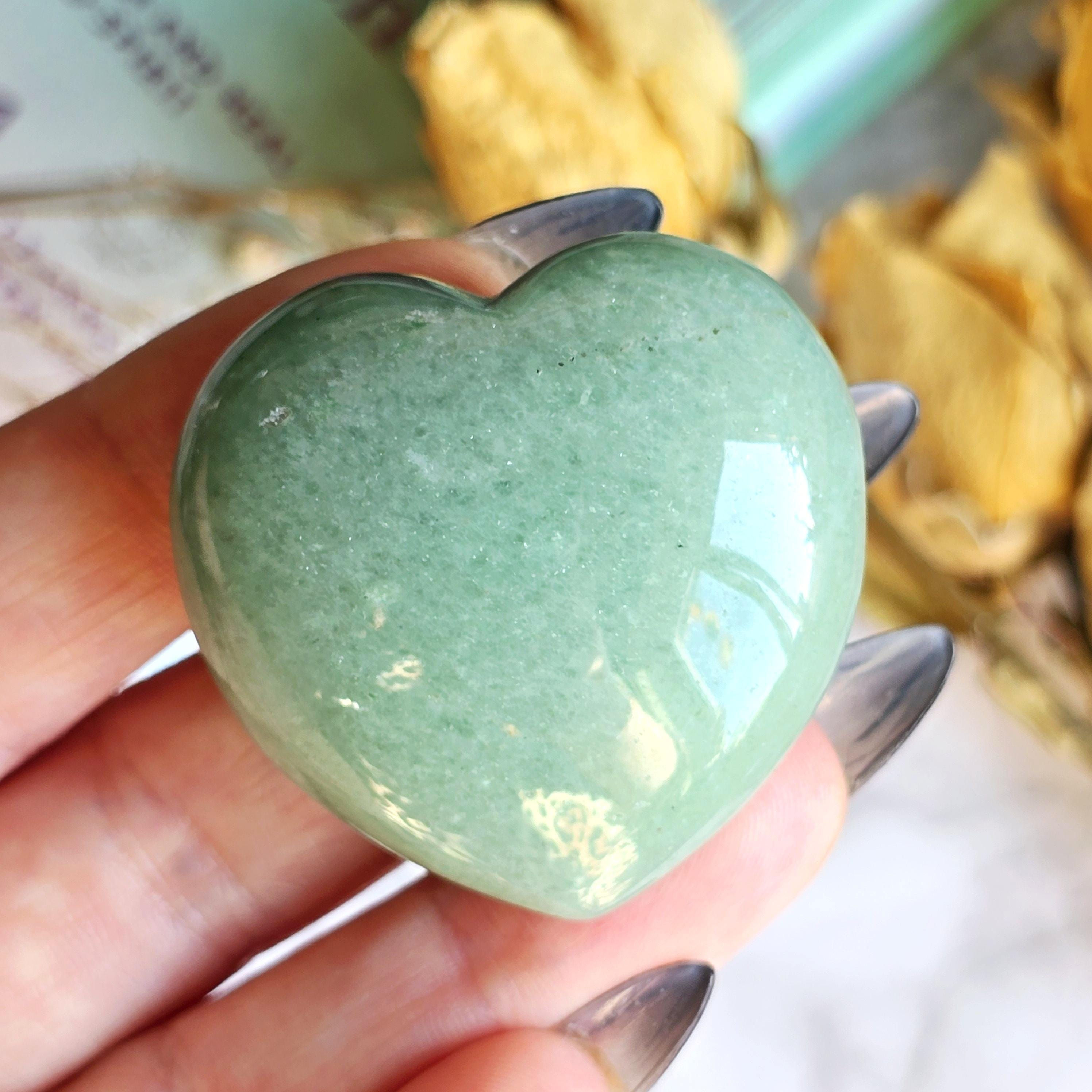 Green Aventurine Crystal Heart | Gemstone Pocket Heart | Metaphysical Witchcraft
