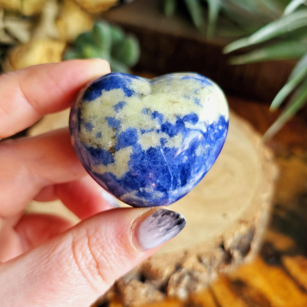 Thumbnail: Sodalite Crystal Heart | Self Love Crystals | Gemstone Puff Heart | Sodalite