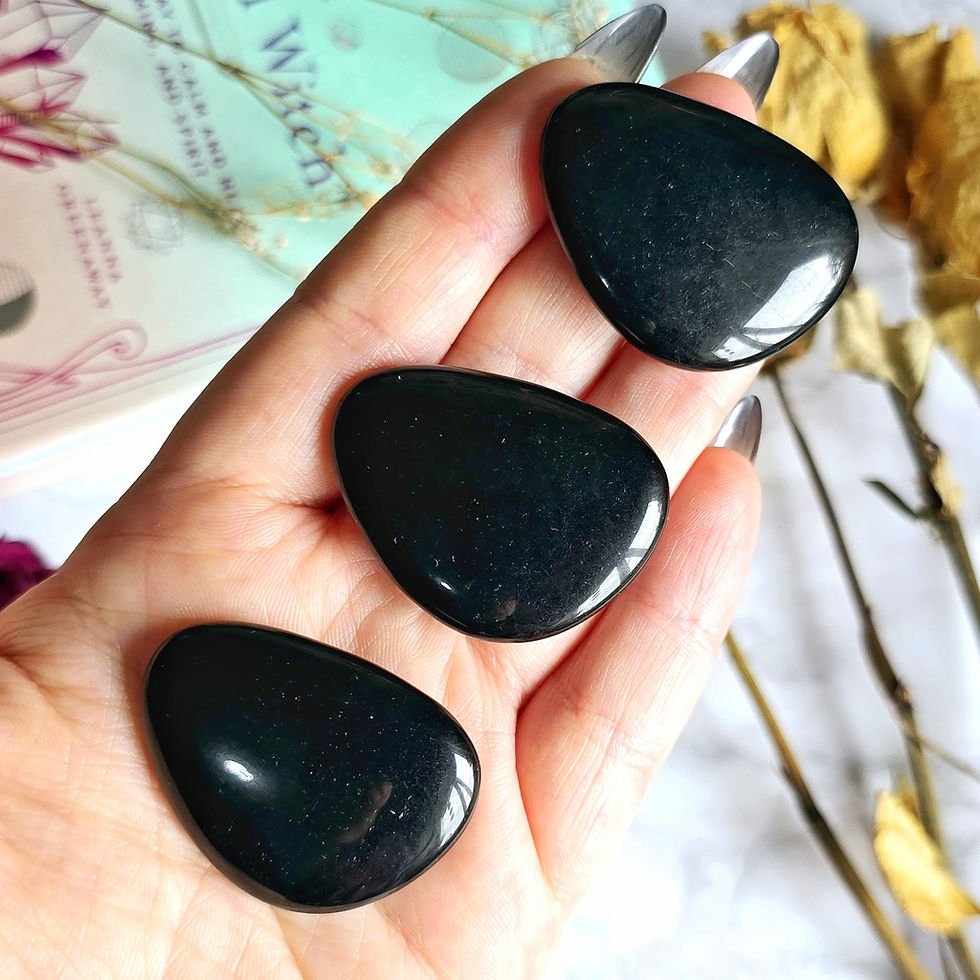 Thumbnail: Obsidian Crystal Thumbstone | Worry Stone Crystal | Witchy Scorpio Zodiac Gift |