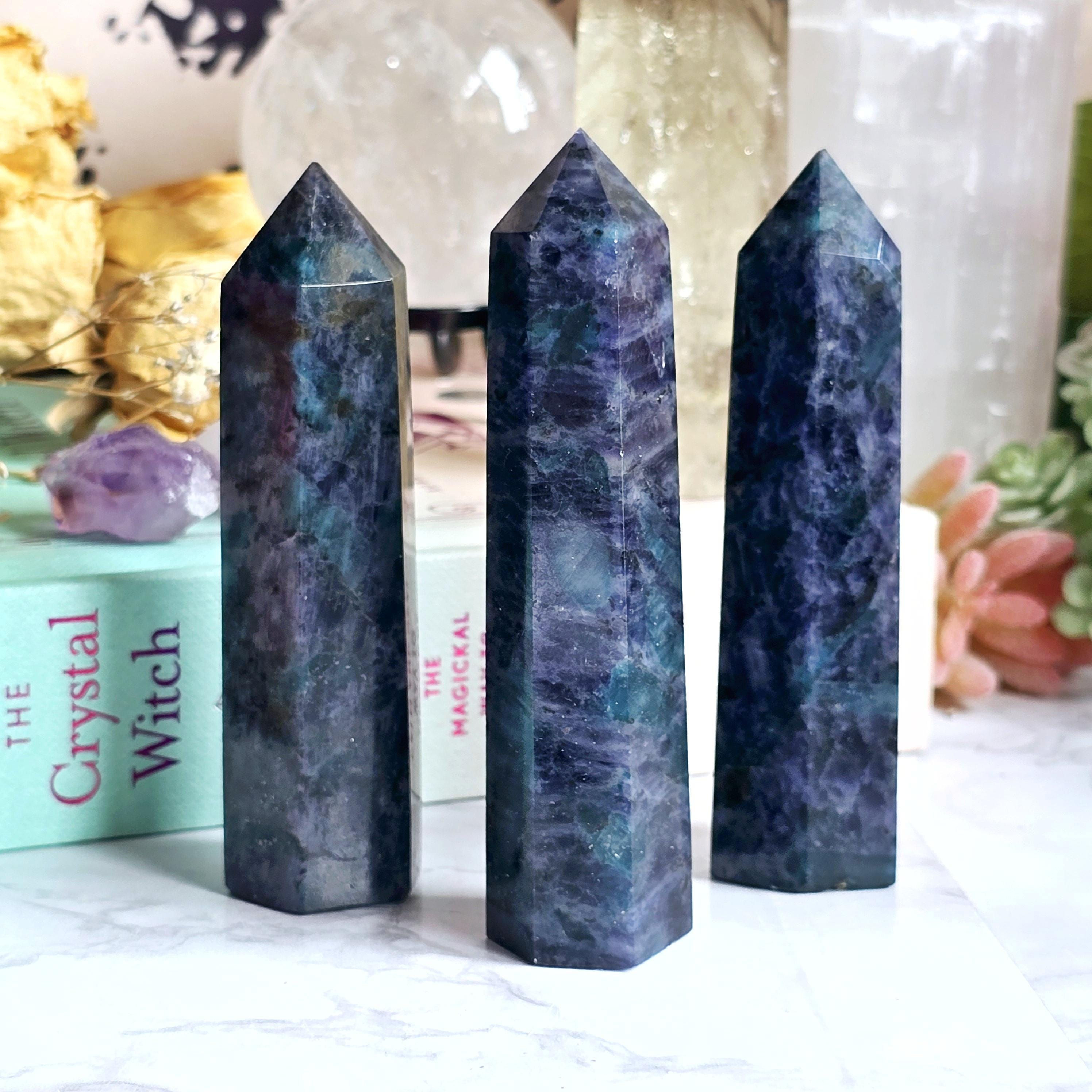 Iolite And Apatite Crystal Tower | Polished Gemstone Iolite And Apatite Point |