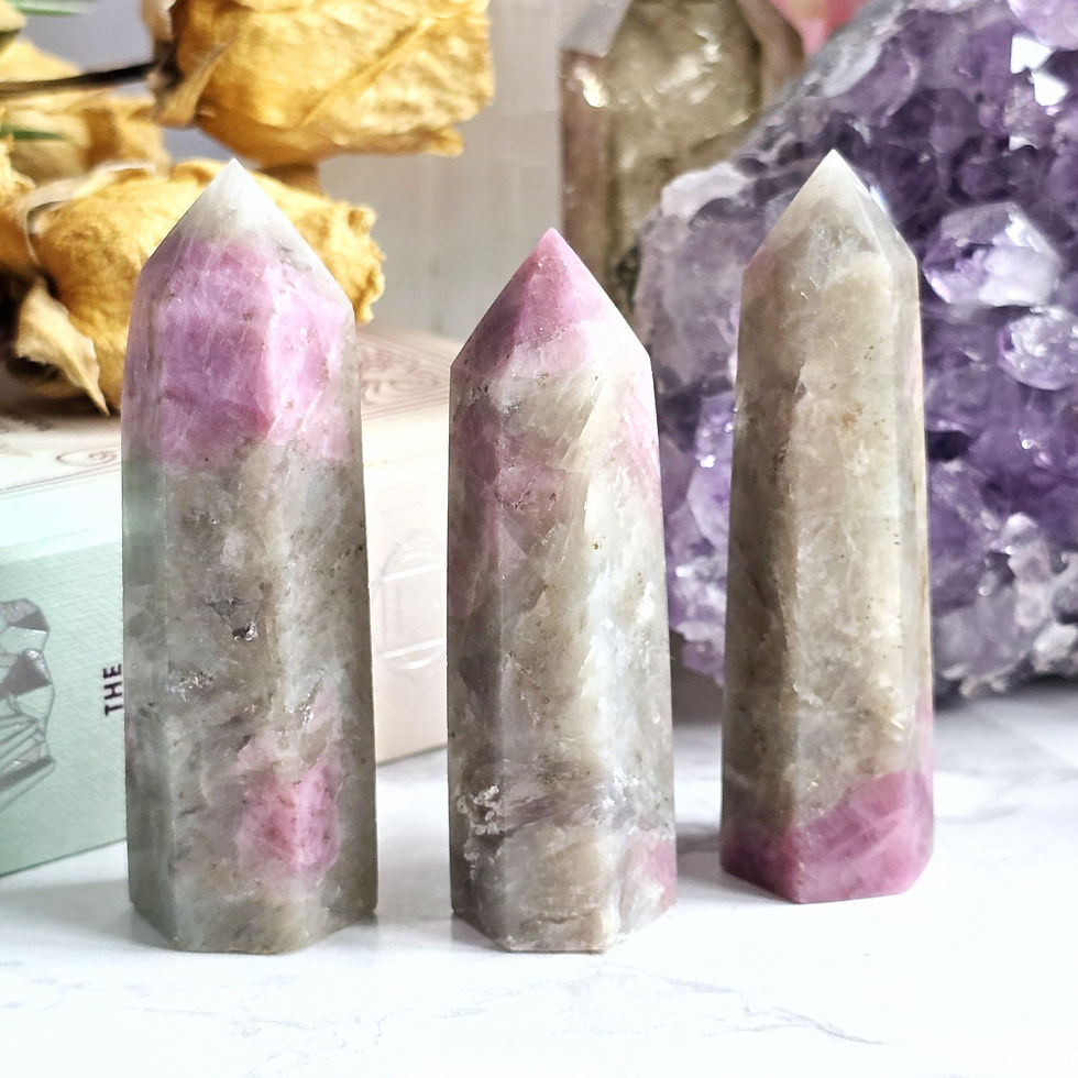 Pink Tourmaline Crystal Tower | Witchcraft Supplies | Crystal Grid Point | Libra
