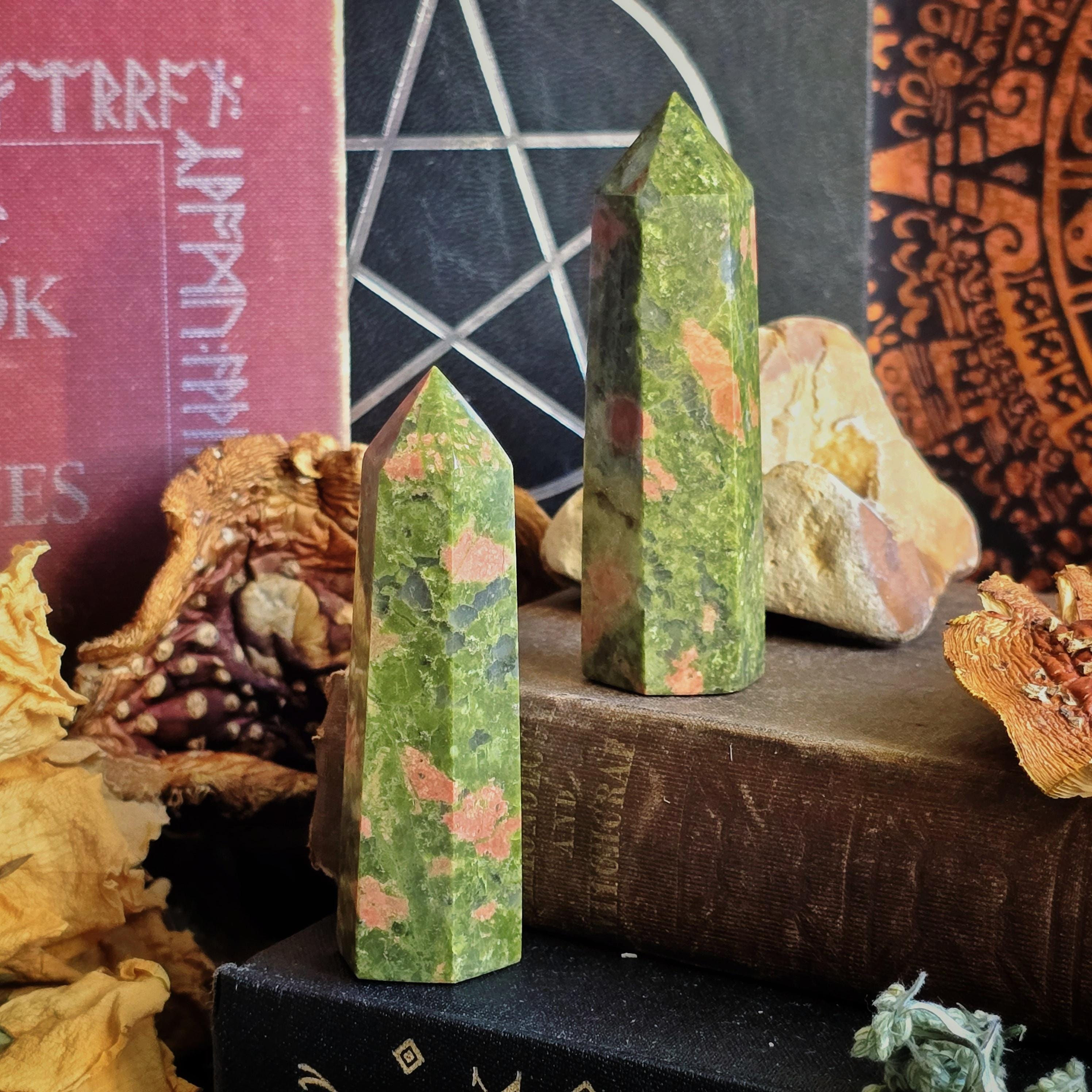 Unakite Jasper Crystal Tower | Polished Gemstone Unakite Jasper Point | Heart