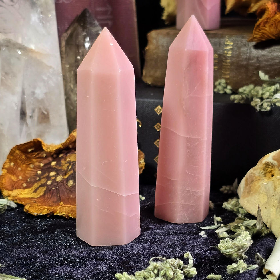 Thumbnail: Pink Opal Crystal Tower | Polished Gemstone Pink Opal Point | Heart Chakra