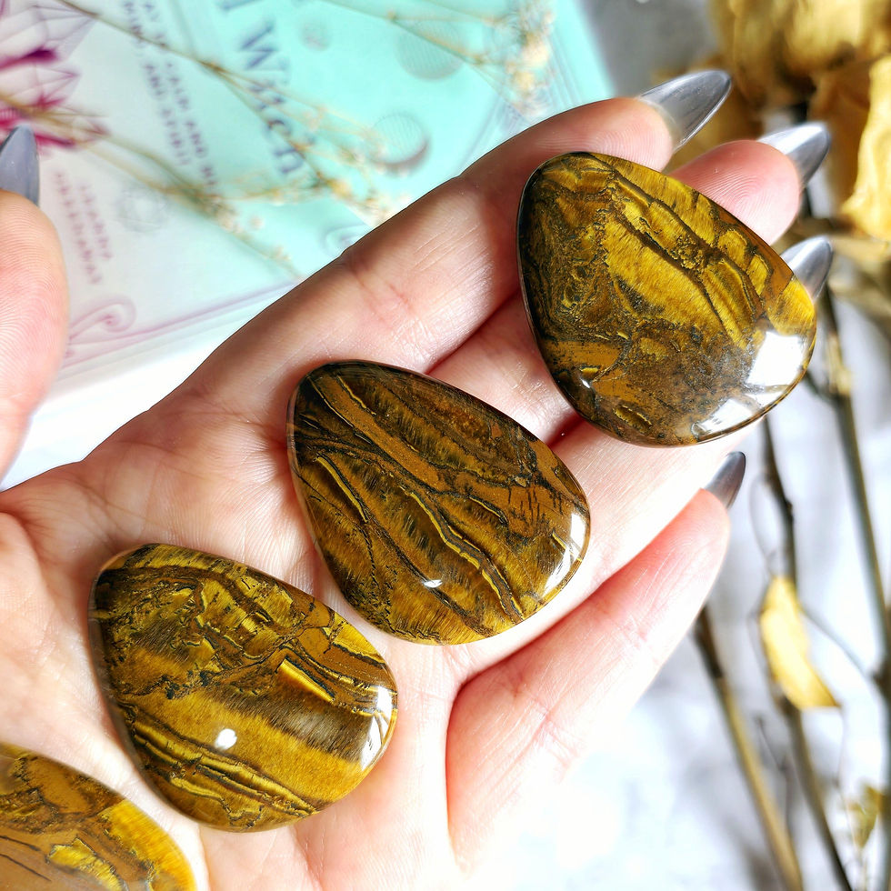 Thumbnail: Tiger Iron Crystal Thumbstone | Worry Stone Crystal | Witchy Leo Zodiac Gift |