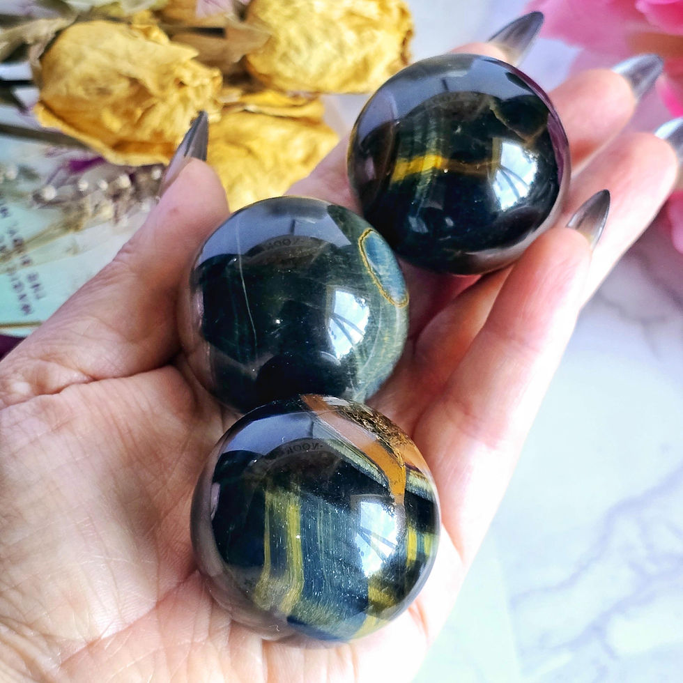 Thumbnail: Blue Tigers Eye Crystal Sphere | Witchcraft Supplies | Cancer Zodiac Gemstone