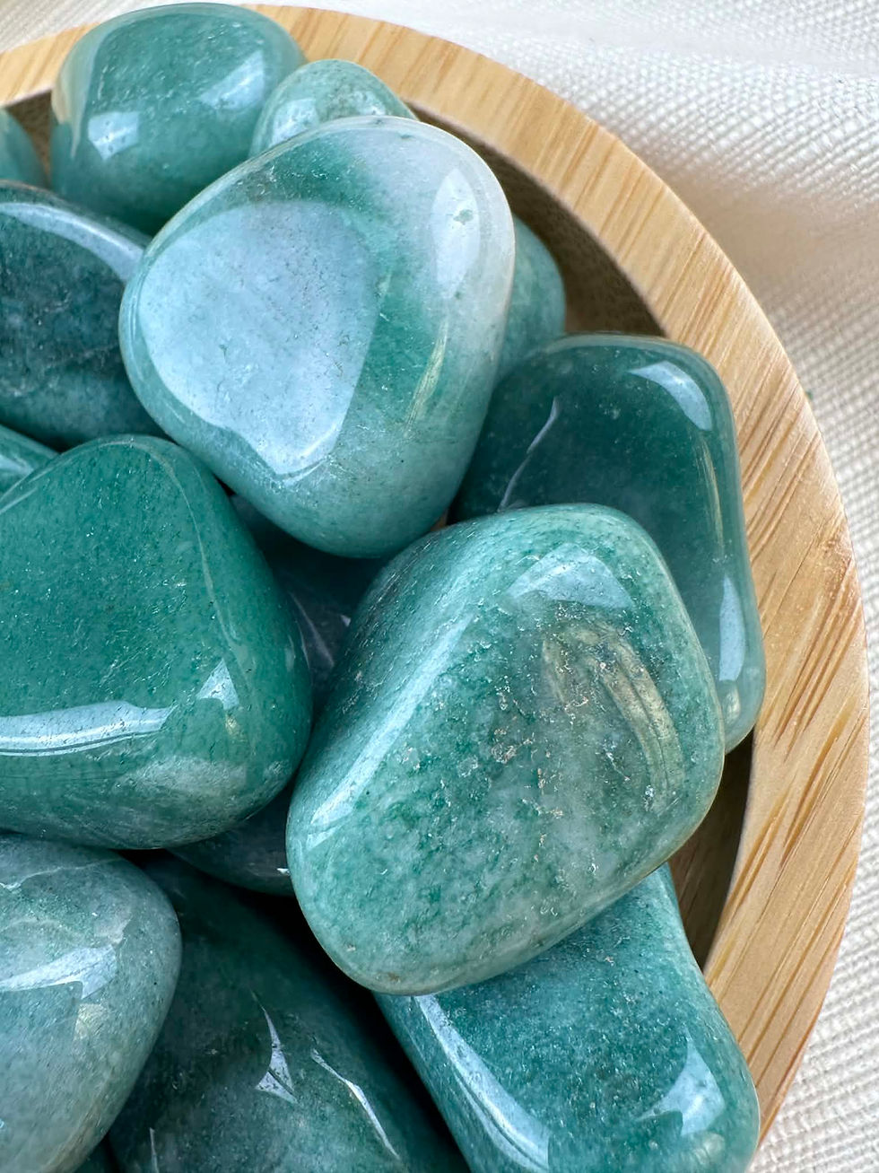 Miniature : Pierre roulée aventurine verte vue rapprochée