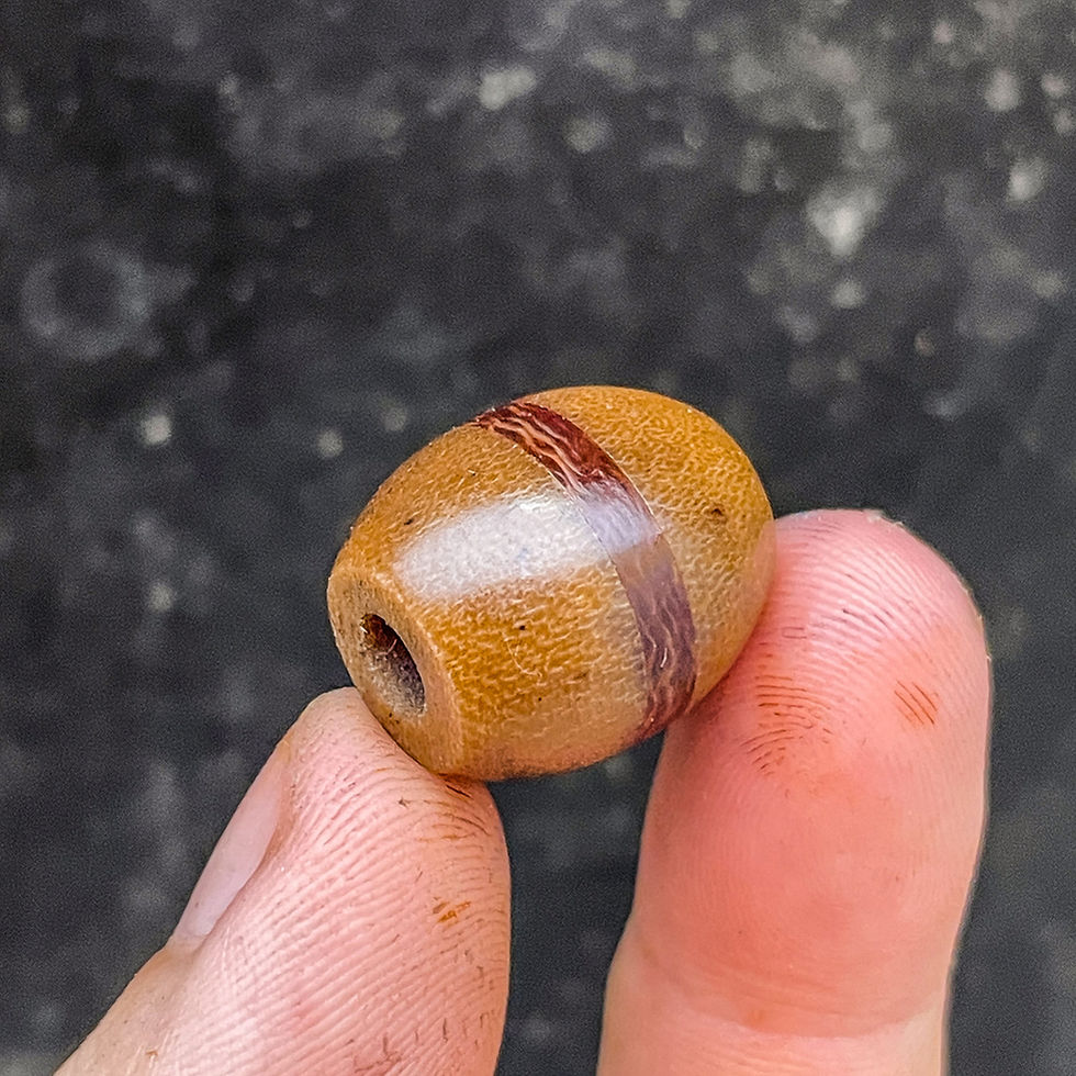 Thumbnail: Light/Dark Brown - Vintage Canvas Micarta Bead
