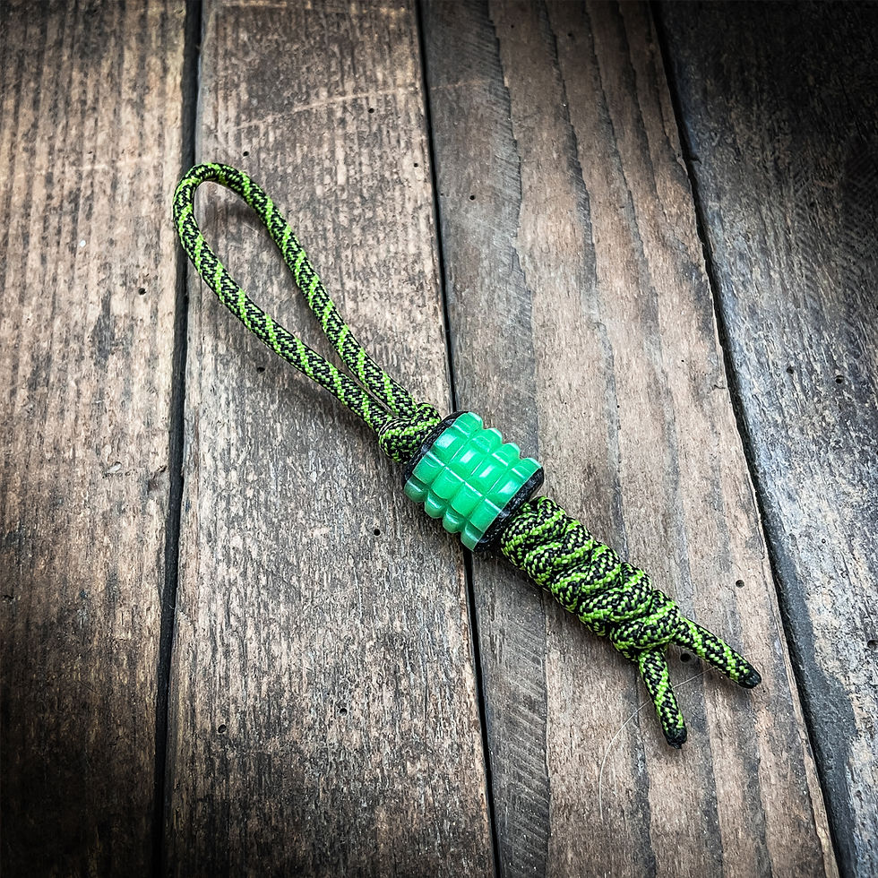 Thumbnail: FRAG [U-235] -  Glowing Resin and Canvas Micarta Bead