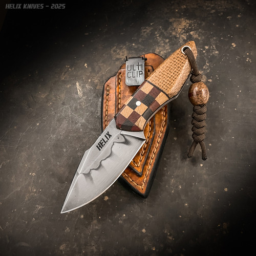 Spearhead [Mosaic wood/Burlap] | Helix Knives