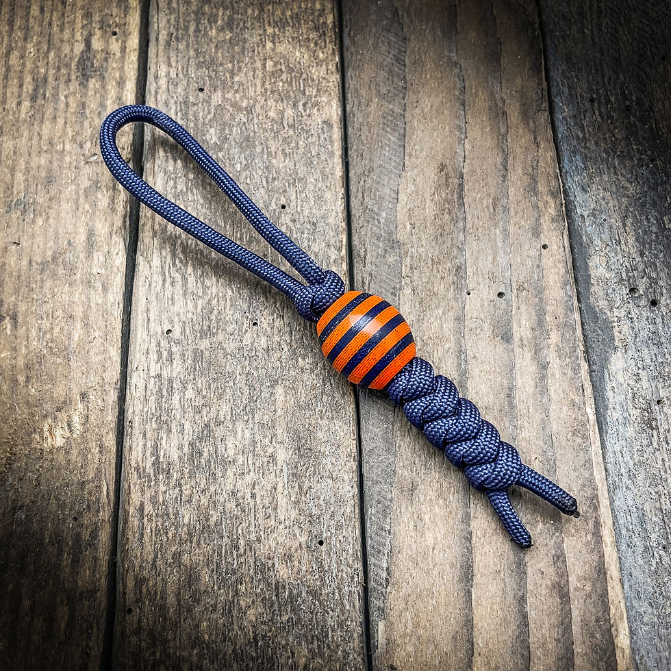 Thumbnail: Orange/Blue - Canvas Micarta Bead
