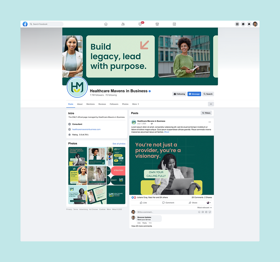 Facebook branding design for healthcare business