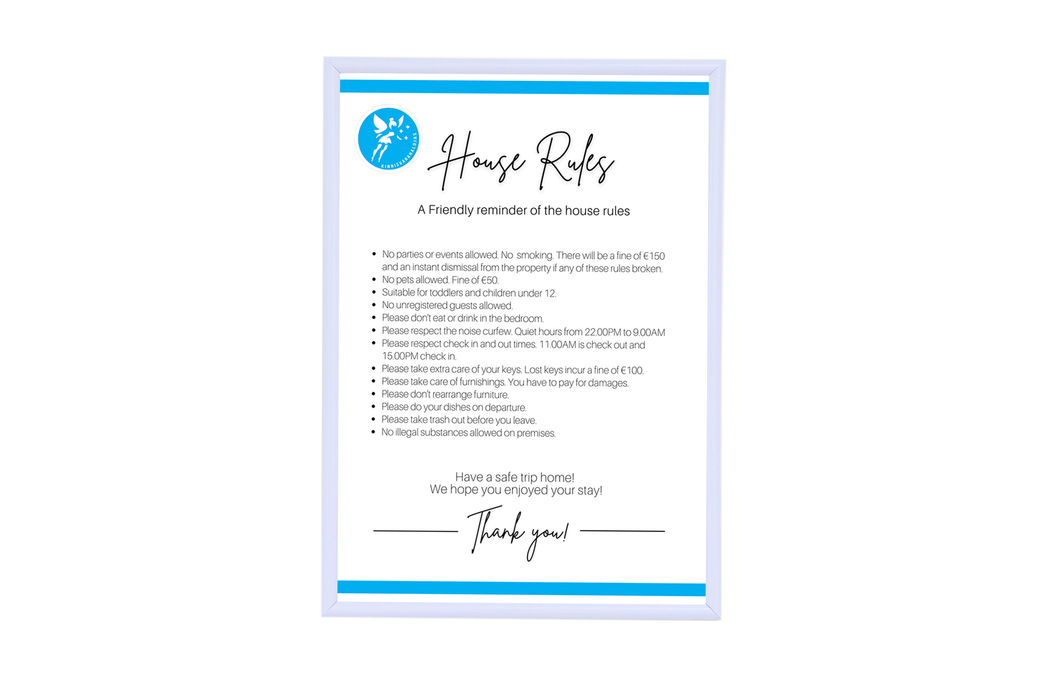 Majareeglid A4 Fotoraamis