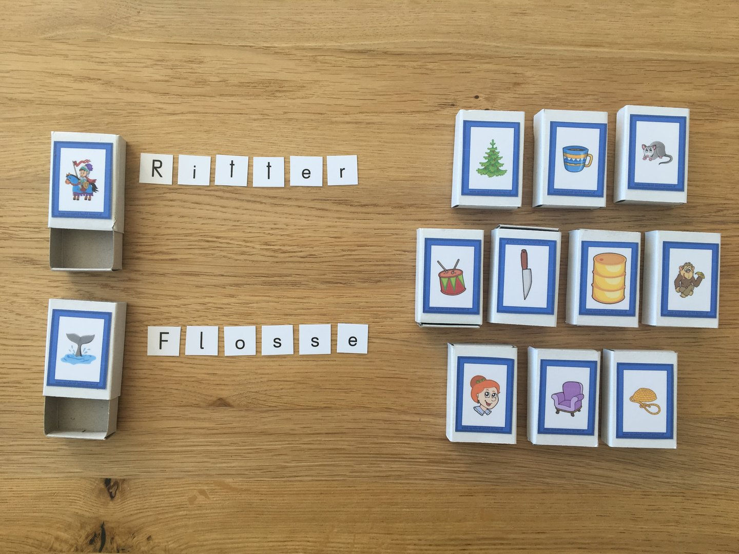 Doppelmitlaute - Schachtelwörter