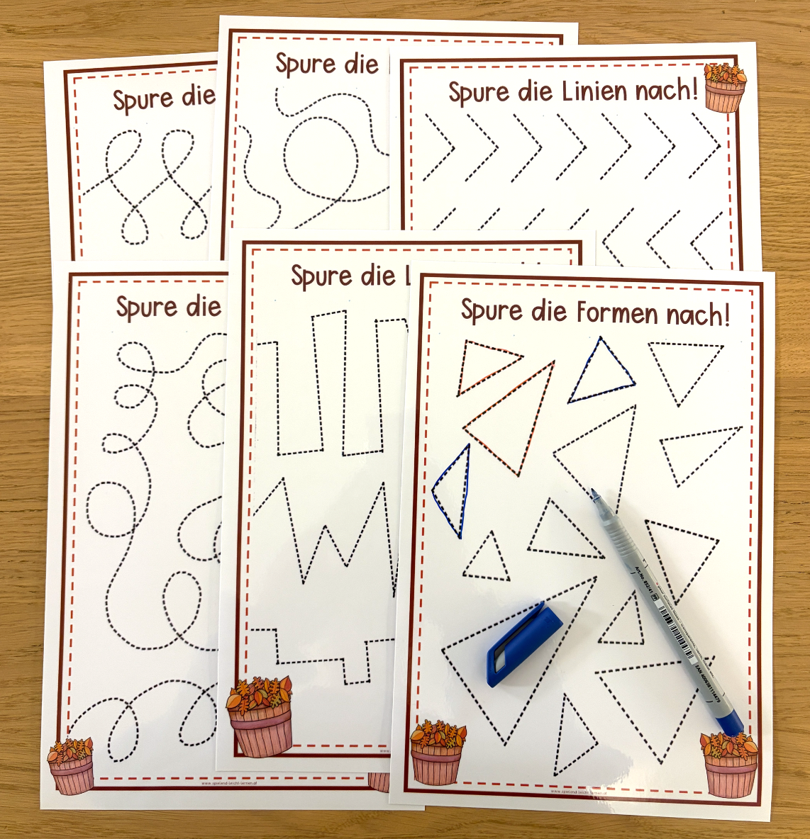 Herbst Igel Linien & Formen nachspuren