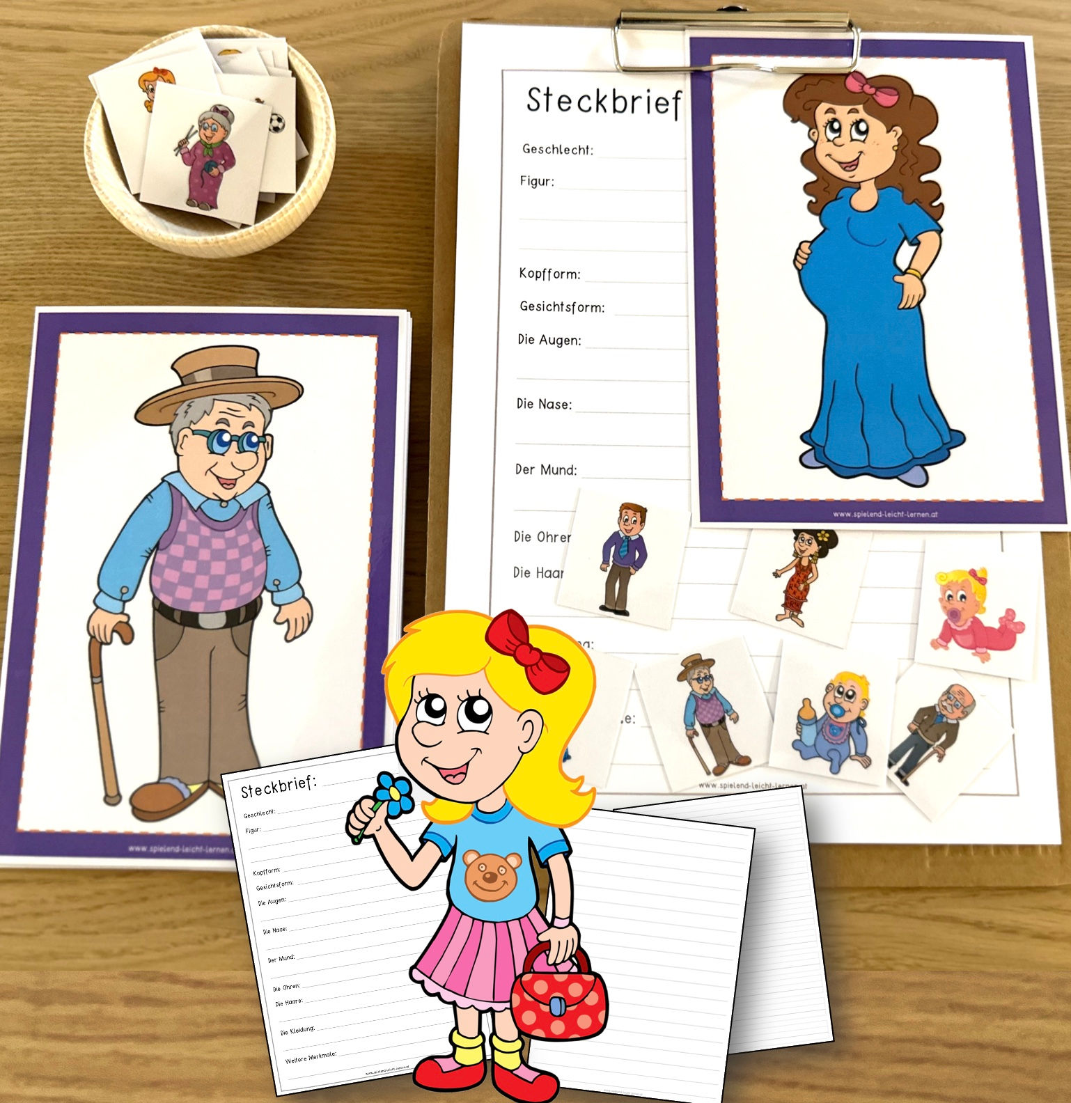 Familie - Personenbeschreibung (Bildkarten & Steckbriefvorlagen)