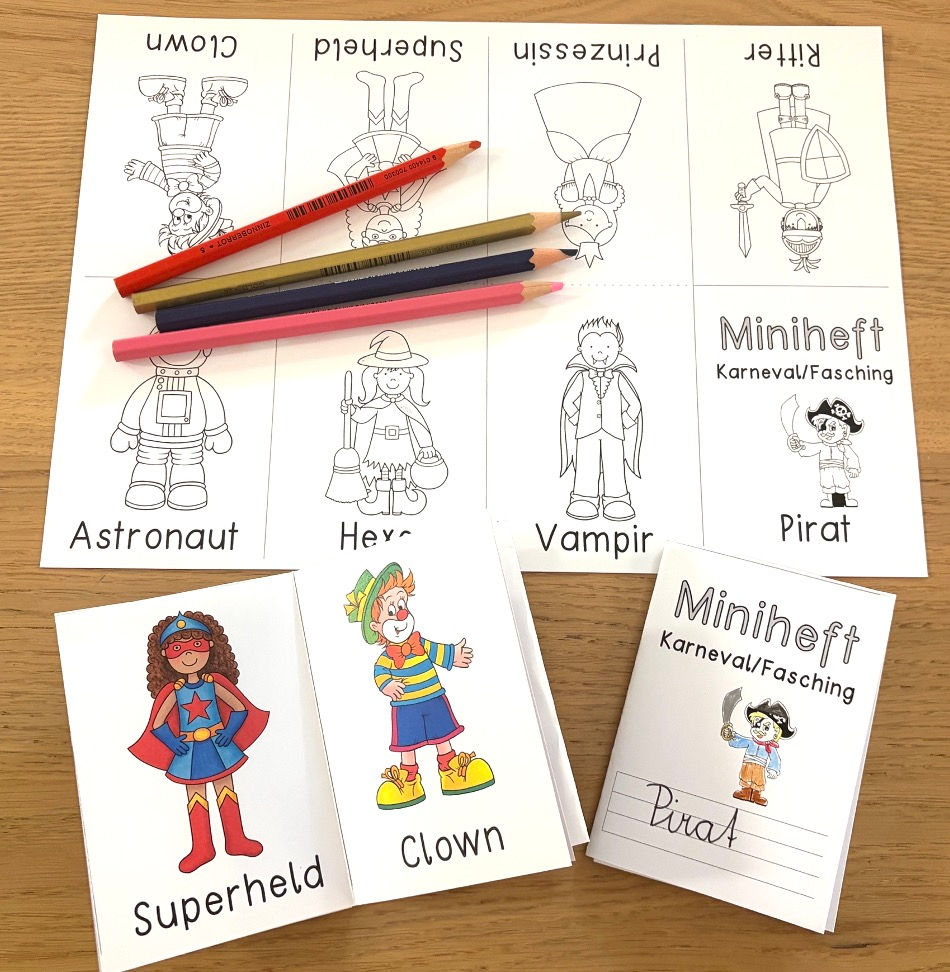 Fasching Karneval Miniheftchen