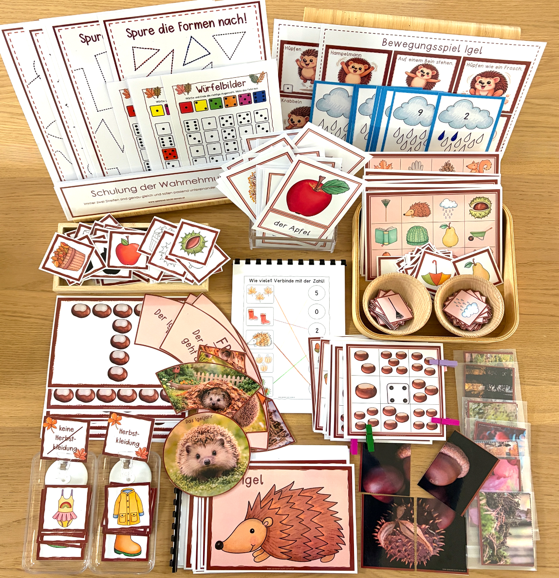 Herbst Igel Materialpaket für Kindergarten und Vorschule