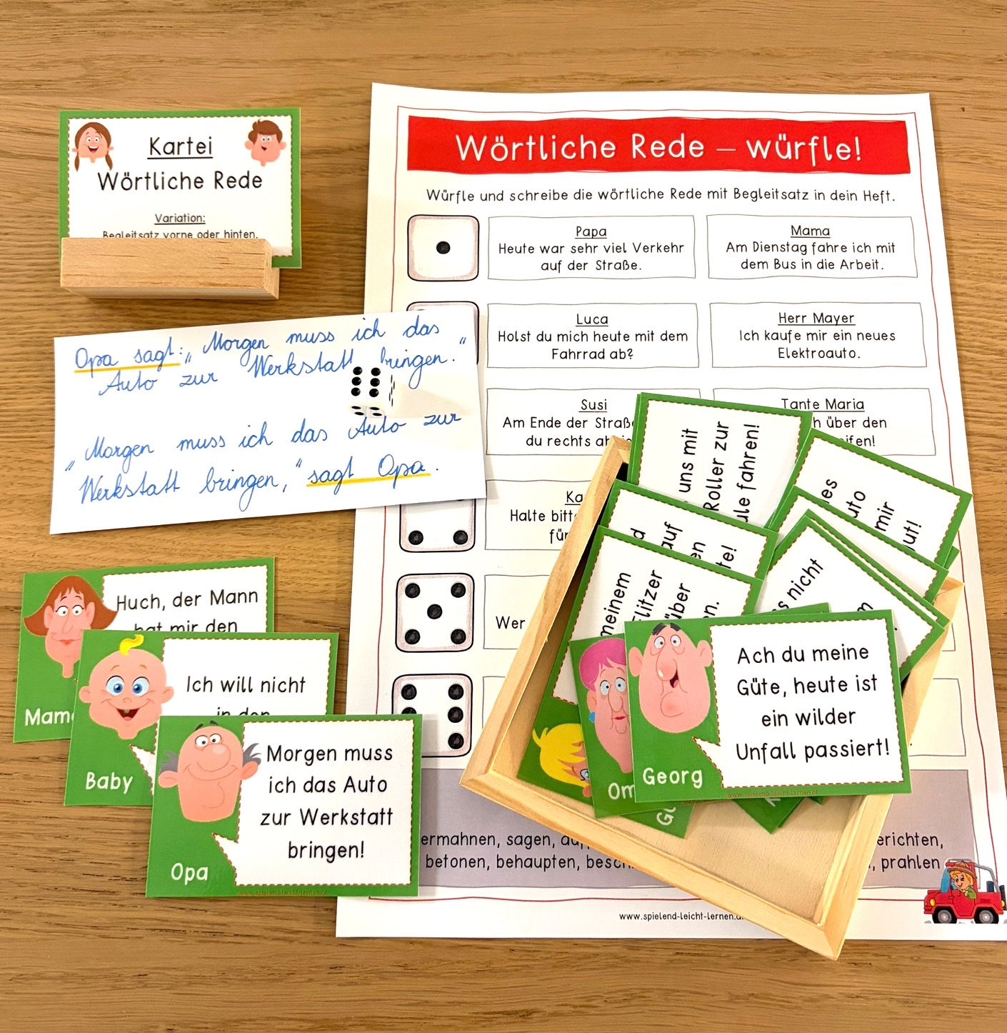 Fahrrad und Verkehr Wörtliche Rede (SET zur Direkten Rede)