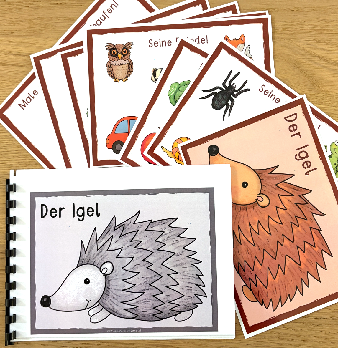 Herbst Igel Igelheftchen (Farbe und S/W)