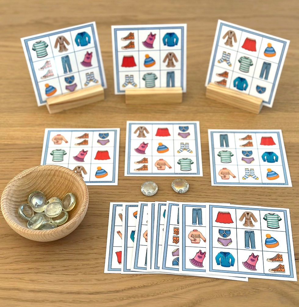 Kleidung Bingo - Spiel