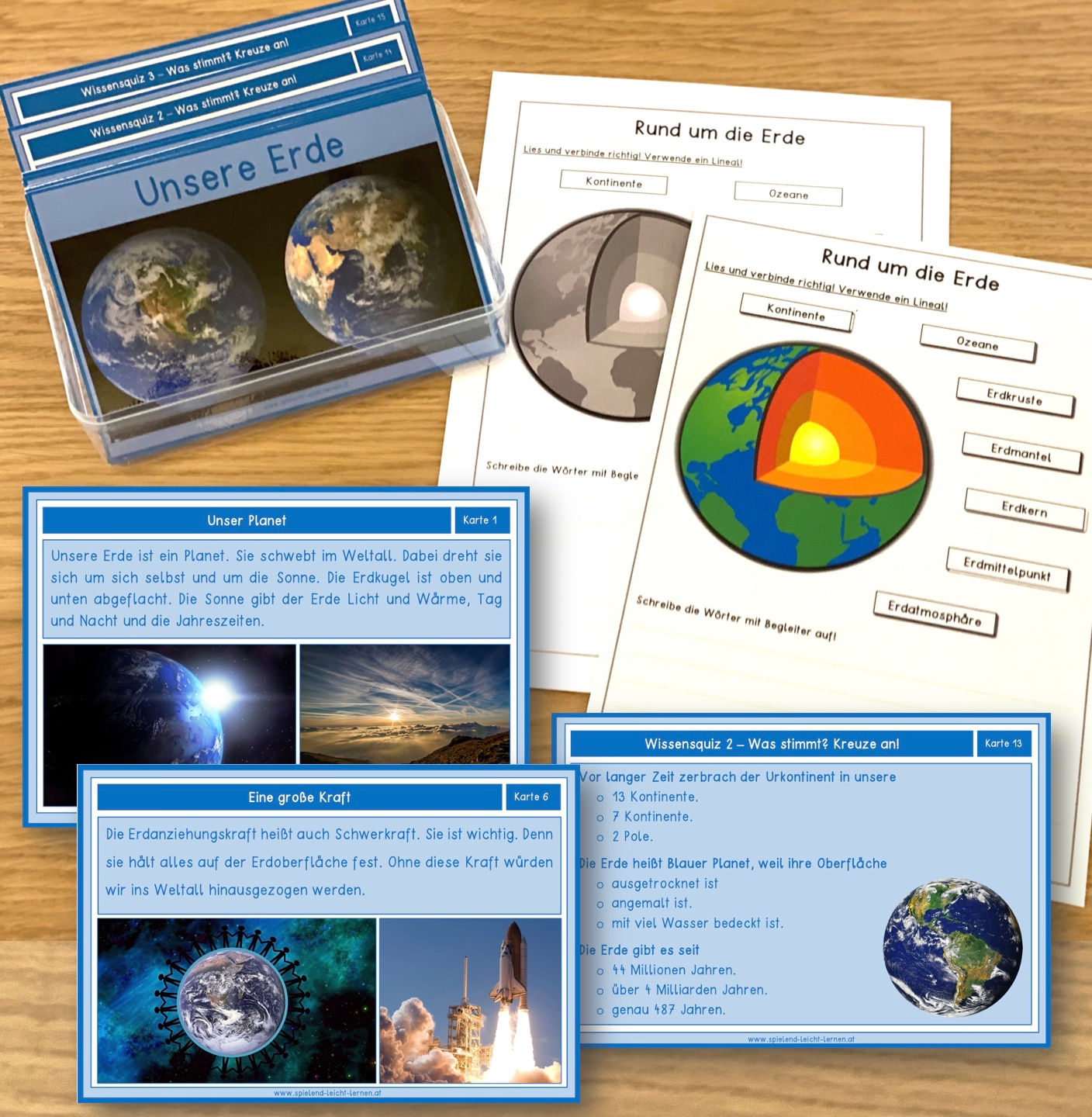 Die Erde – Informationskartei für die 2. Klasse und Kopiervorlagen