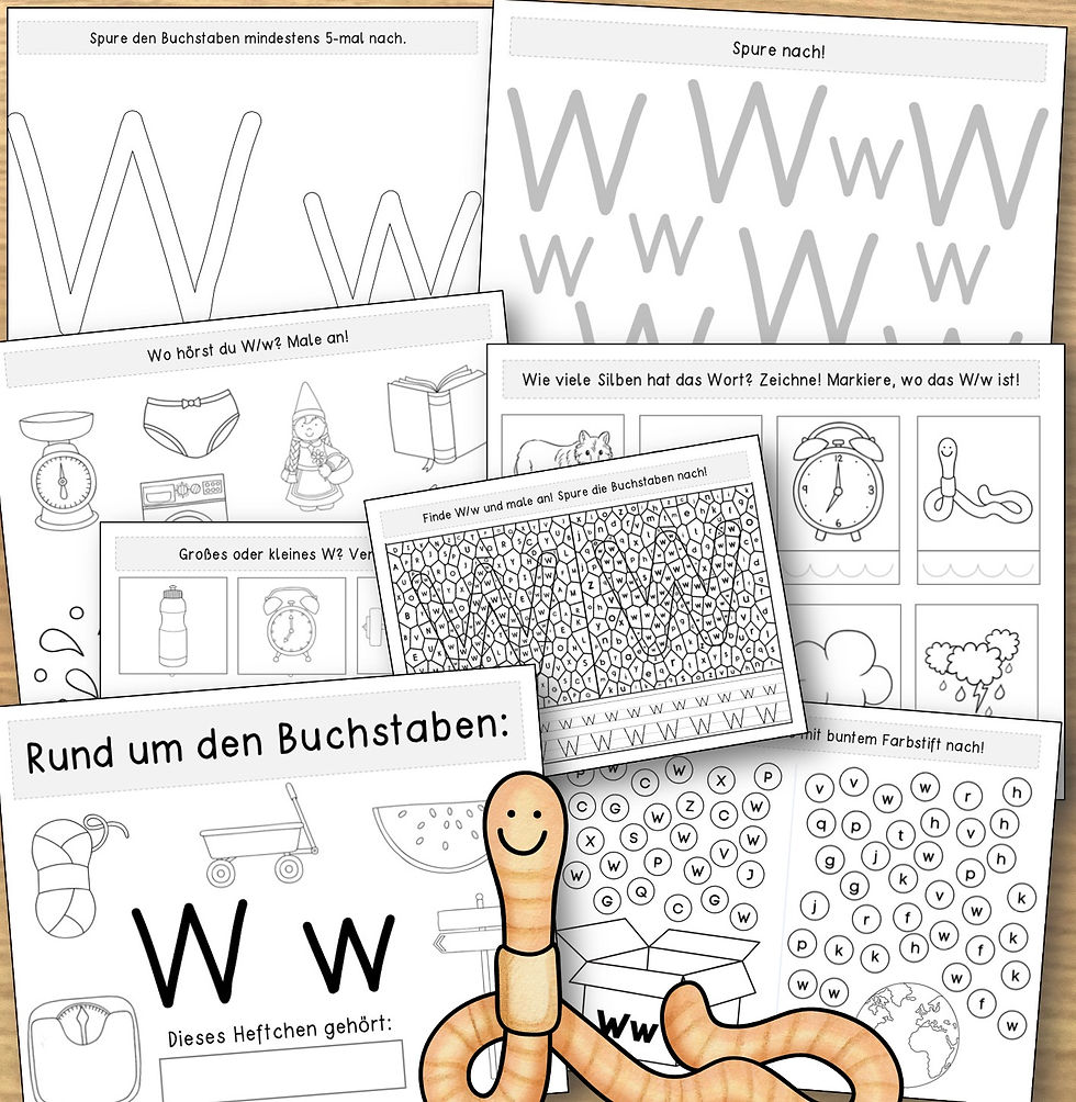 Buchstabenheft Ww (Klein- und Großbuchstabentraining)