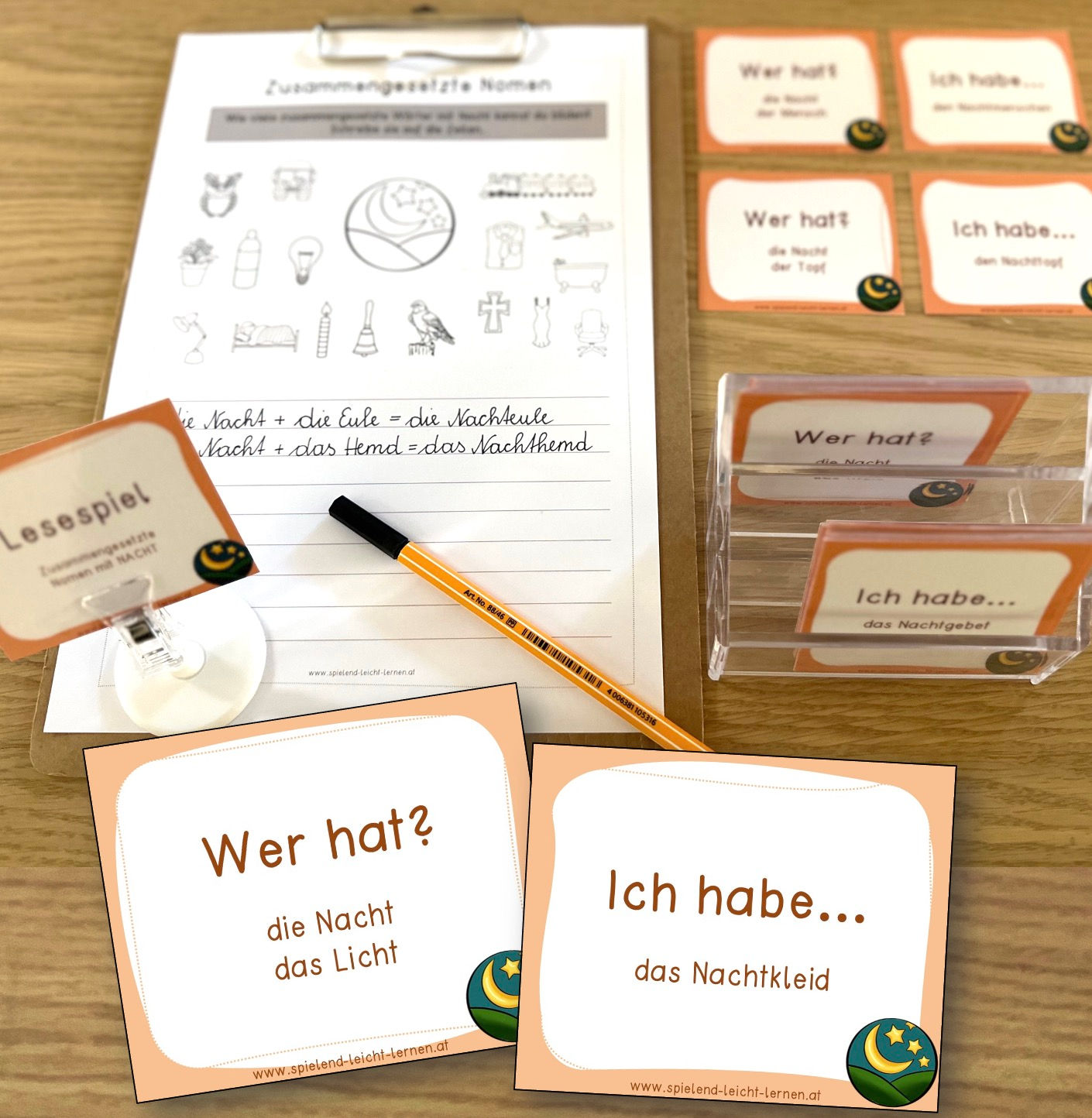 Eule - Zusammengesetzte Nomen (Spiel und Kopiervorlage)