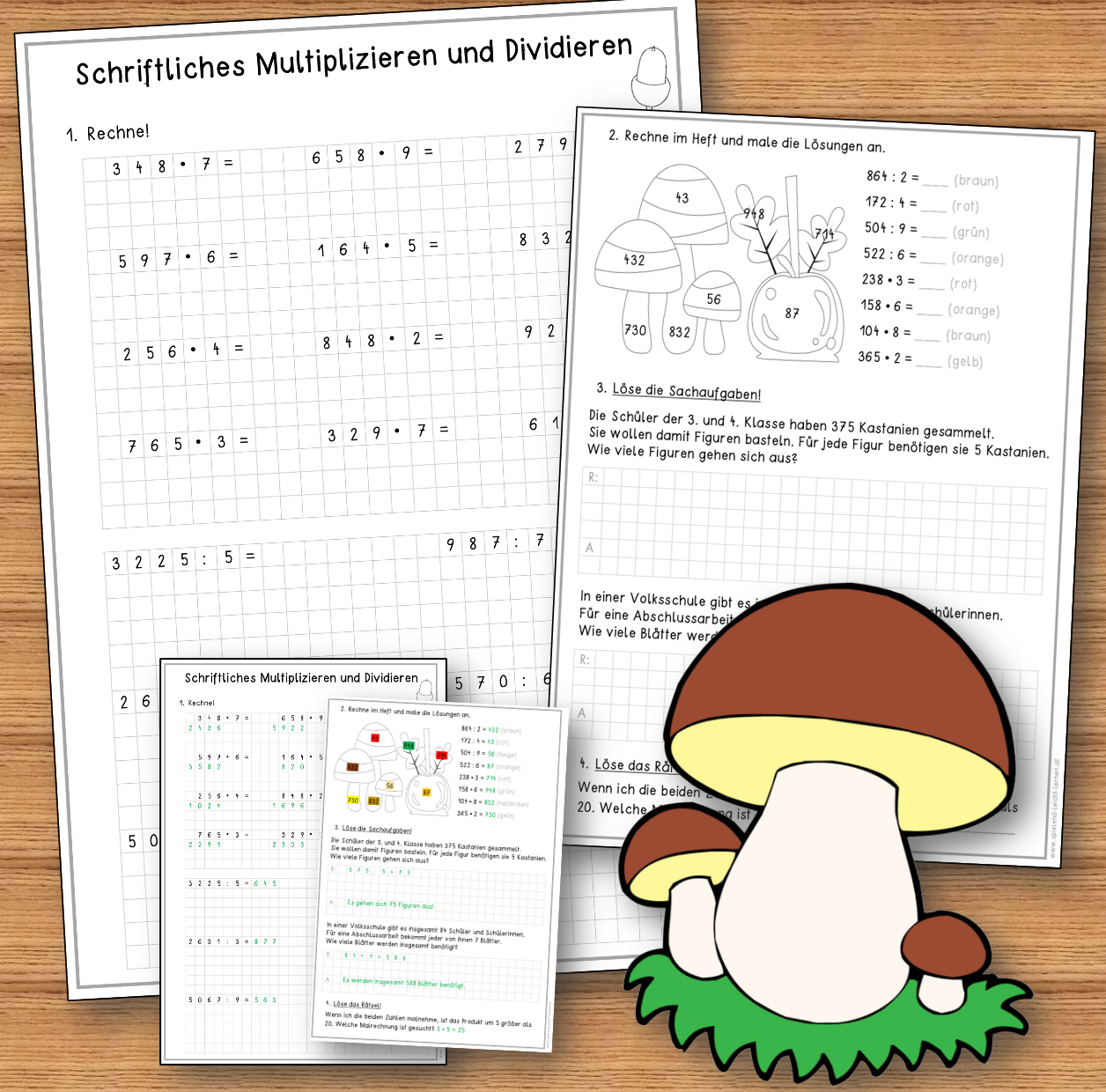 Schriftliches Multiplizieren und Dividieren - Kopiervorlagen