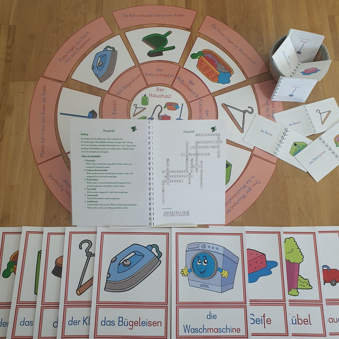 Wortschatz HAUSHALT - Materialpaket in Silbenschrift