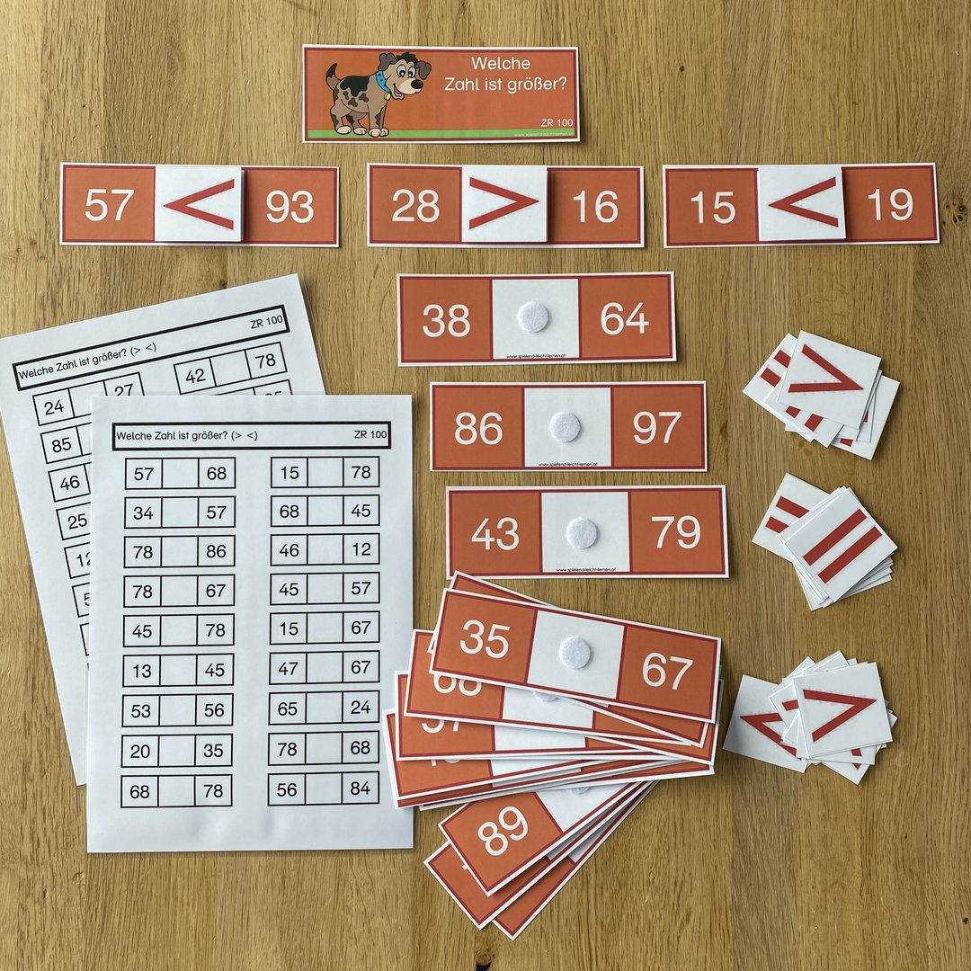 Größer, kleiner, gleich - Materialpaket ZR 100