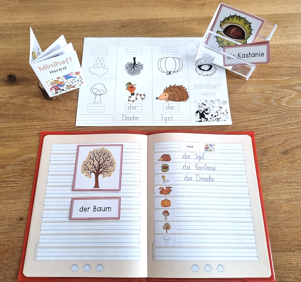 lautgetreues Miniheft HERBST (inkl. Sticker und Tafelbildkarten)
