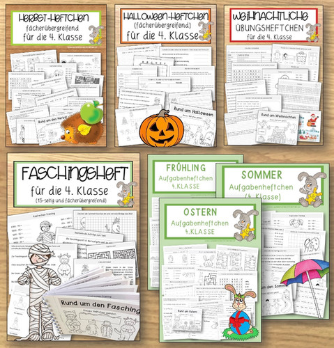 Arbeitsheftchen komplettes SET für die 4. Klasse | SLL