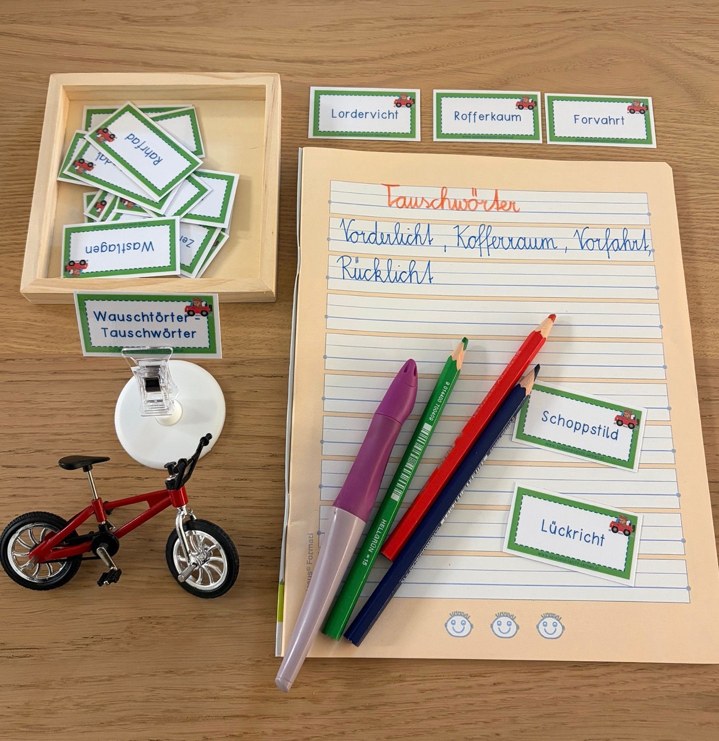 Fahrrad und Verkehr Tauschwörter (Wauschtörter)