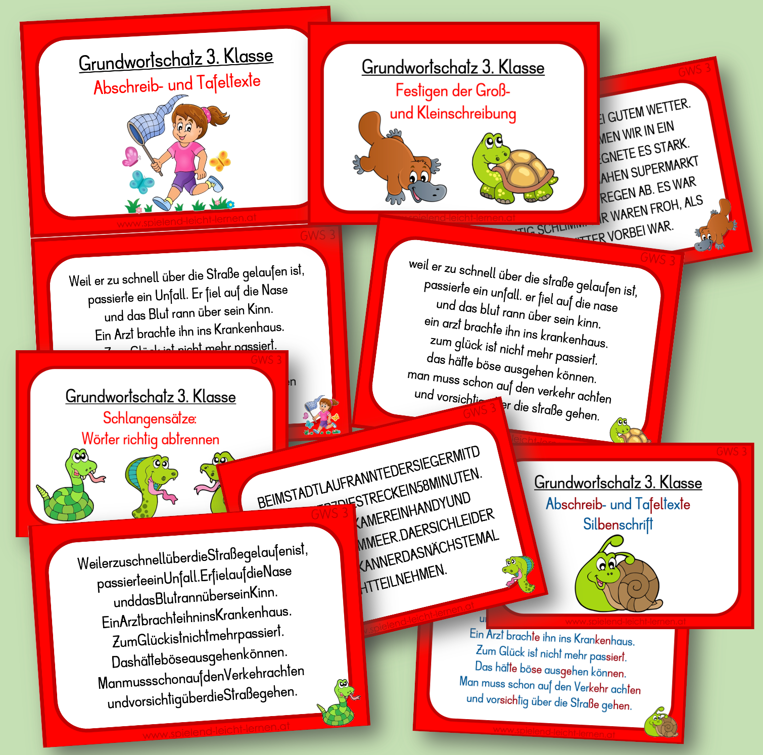 Abschreibkartei zum Grundwortschatz der 3. Klasse